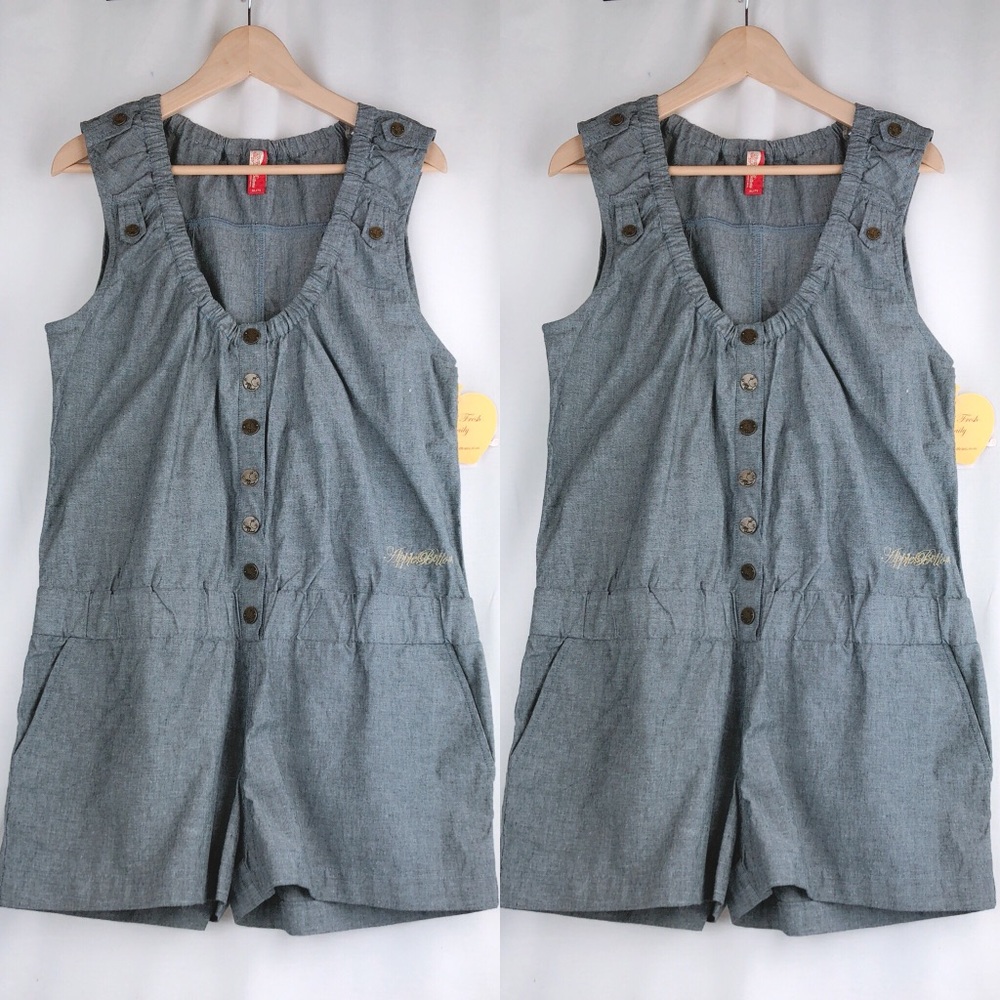 Apple Bottoms Grey Cotton jean Cute romper size XL